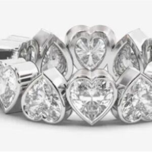 Silver Heart Ring with Crystal Accents